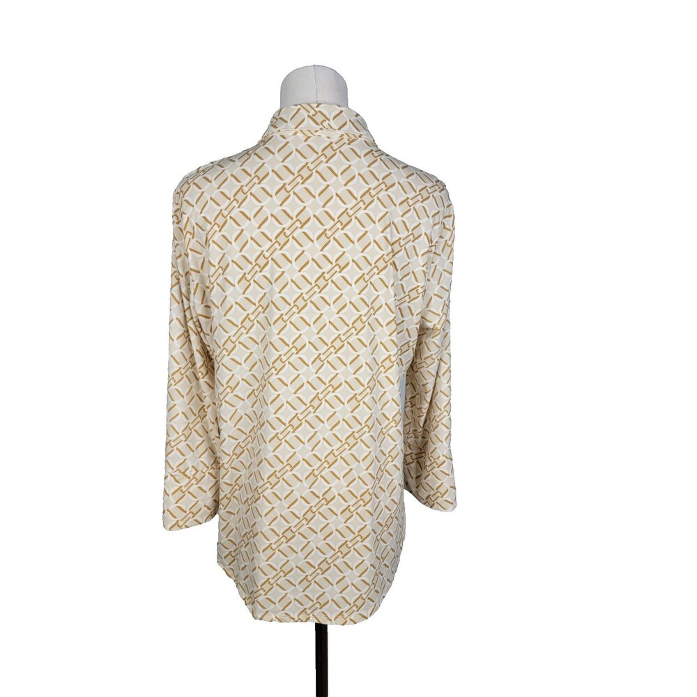 J. McLaughlin Button Down Top Size Large Chain Link 3/4 Sleeve EUC - Picture 5 of 16